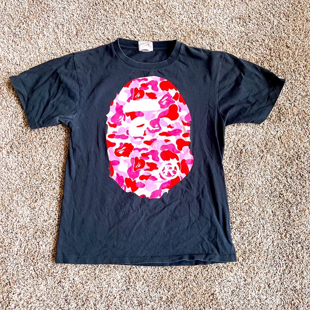 pink bathing ape BAPE T-shirt size S